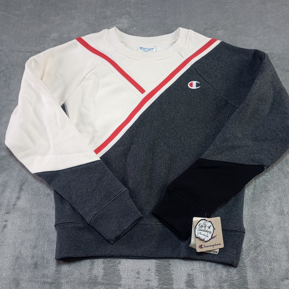 Champion LIFE Reverse Weave Colorblock Crew Sweatshirt Womens Size S Small